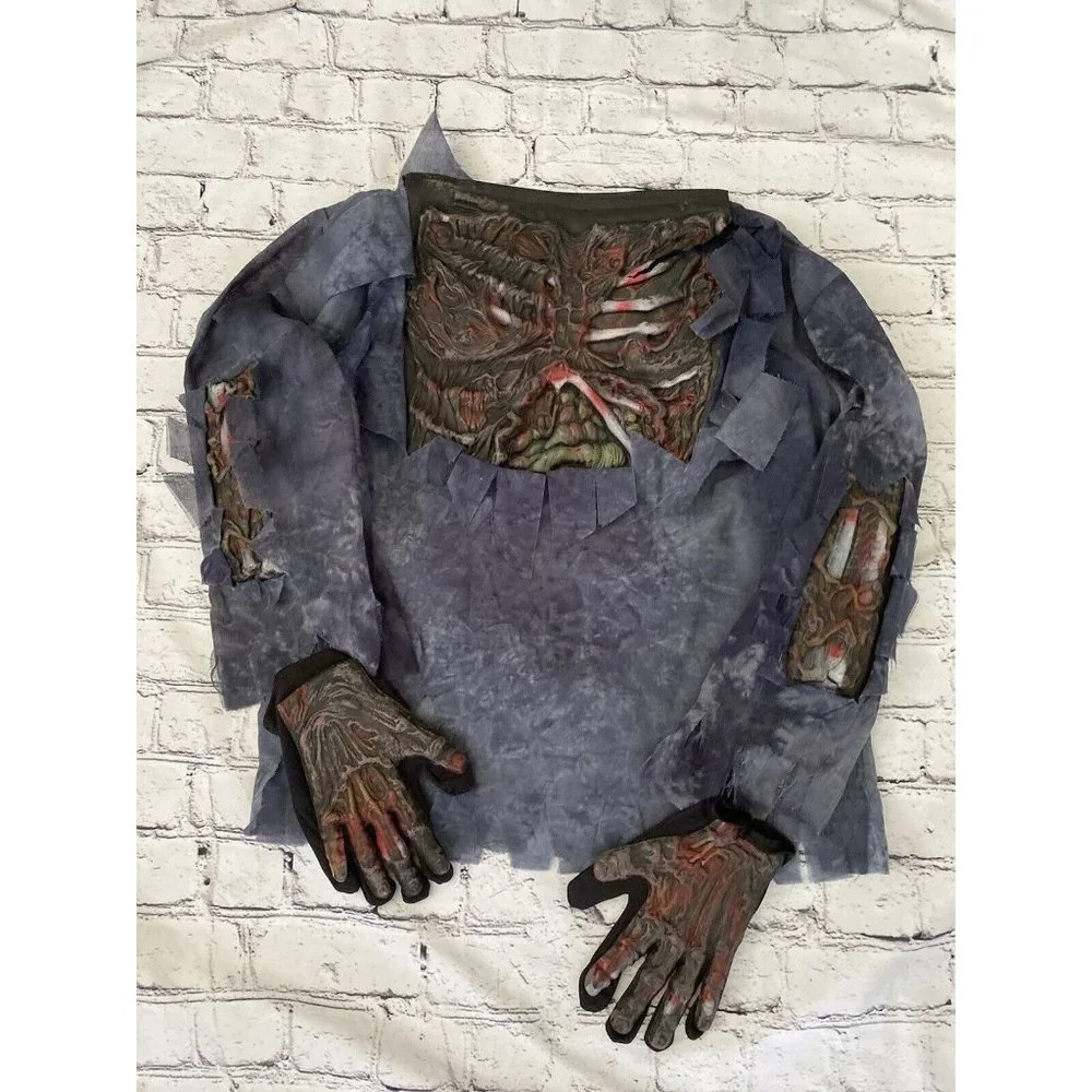 Costume Rotten‎ Walking Corpse Zombie Top Gloves Costume Kids Size M 8-10 NWOT